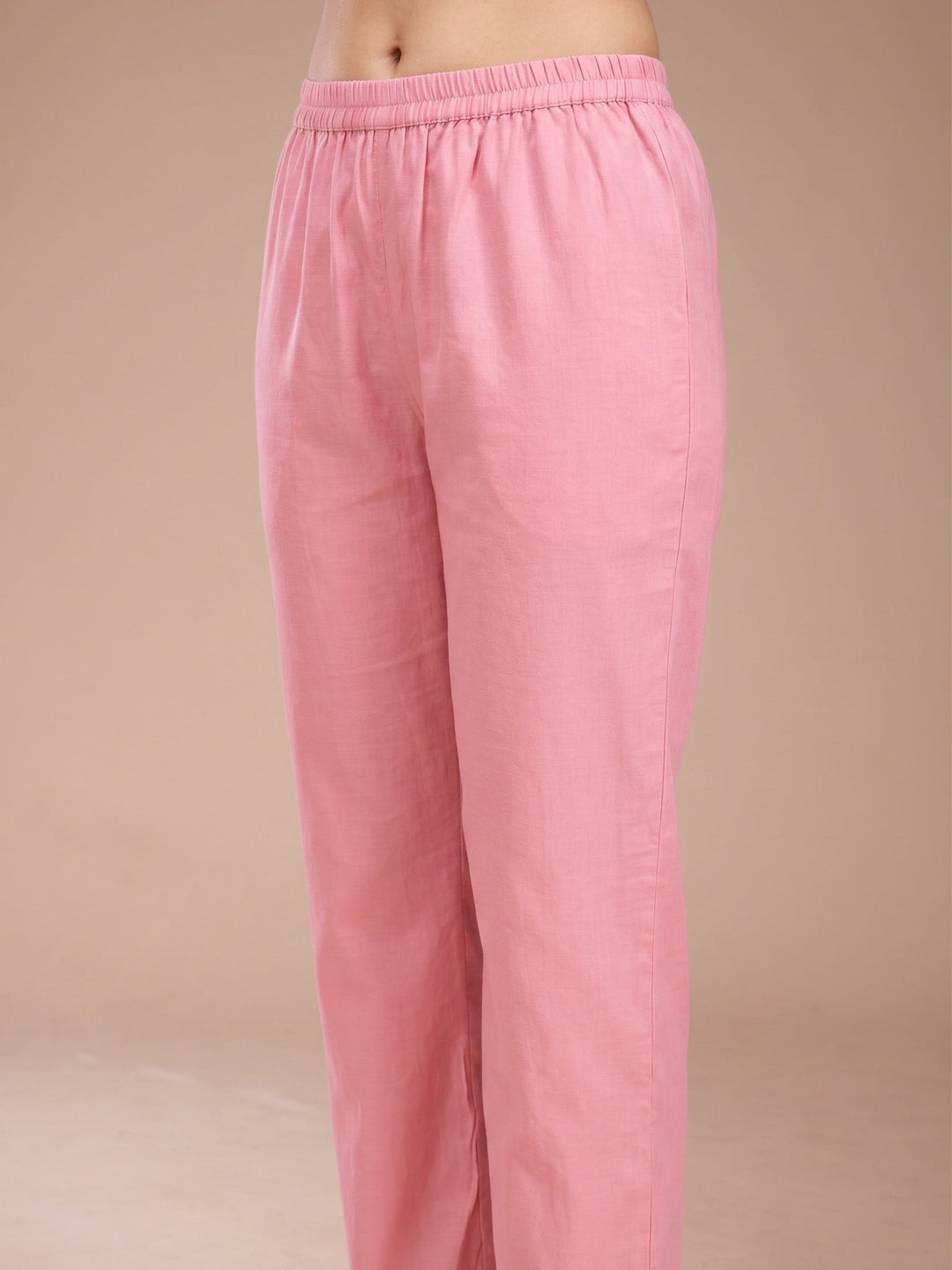 Pink Threadwork Chanderi Readymade Salwar Suit