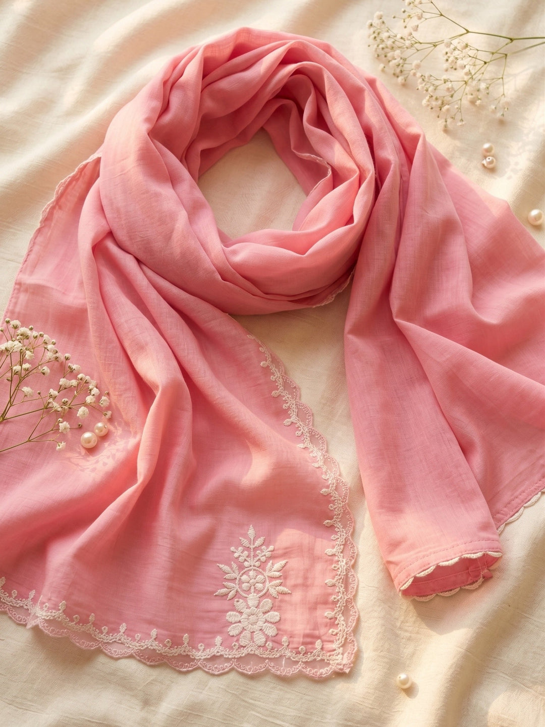 Pink Threadwork Chanderi Readymade Salwar Suit