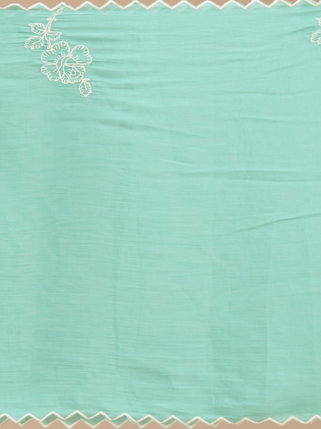 Sea Green Threadwork Chanderi Readymade Salwar Suit