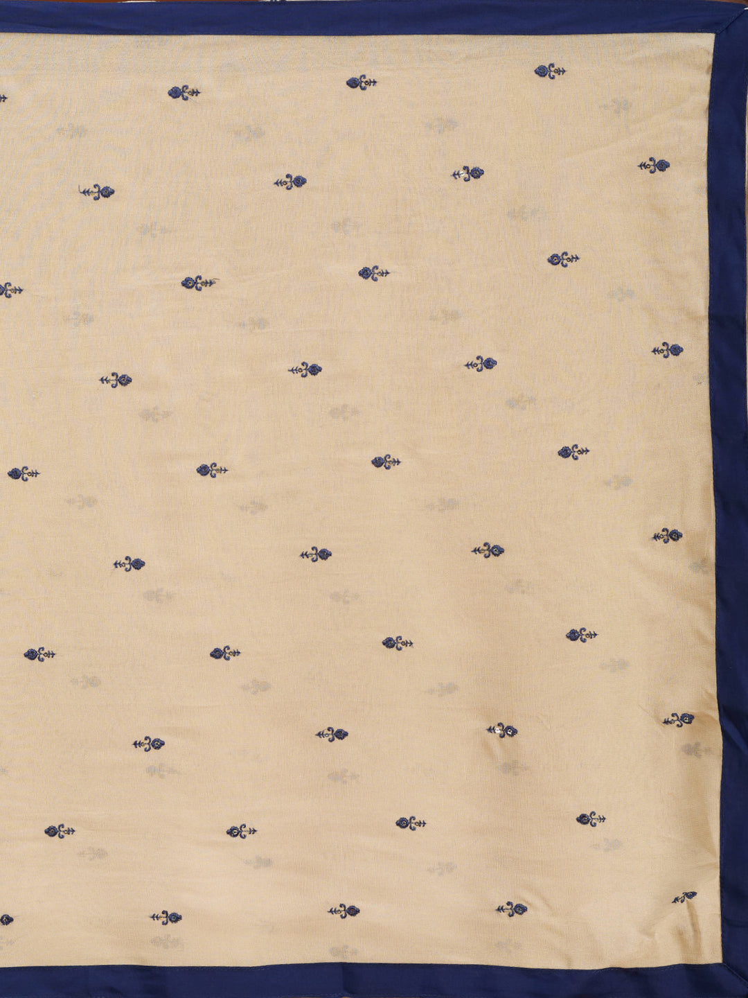Royal Blue Art Silk Threadwork A Line Kurta With Pant Regular And Dupatta