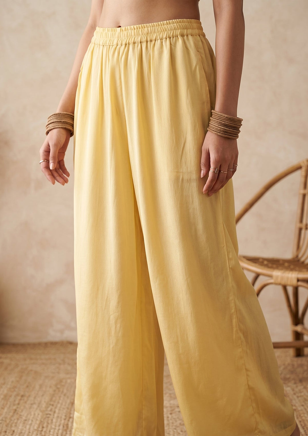Yellow Cutdana Tissue Readymade Salwar Suit