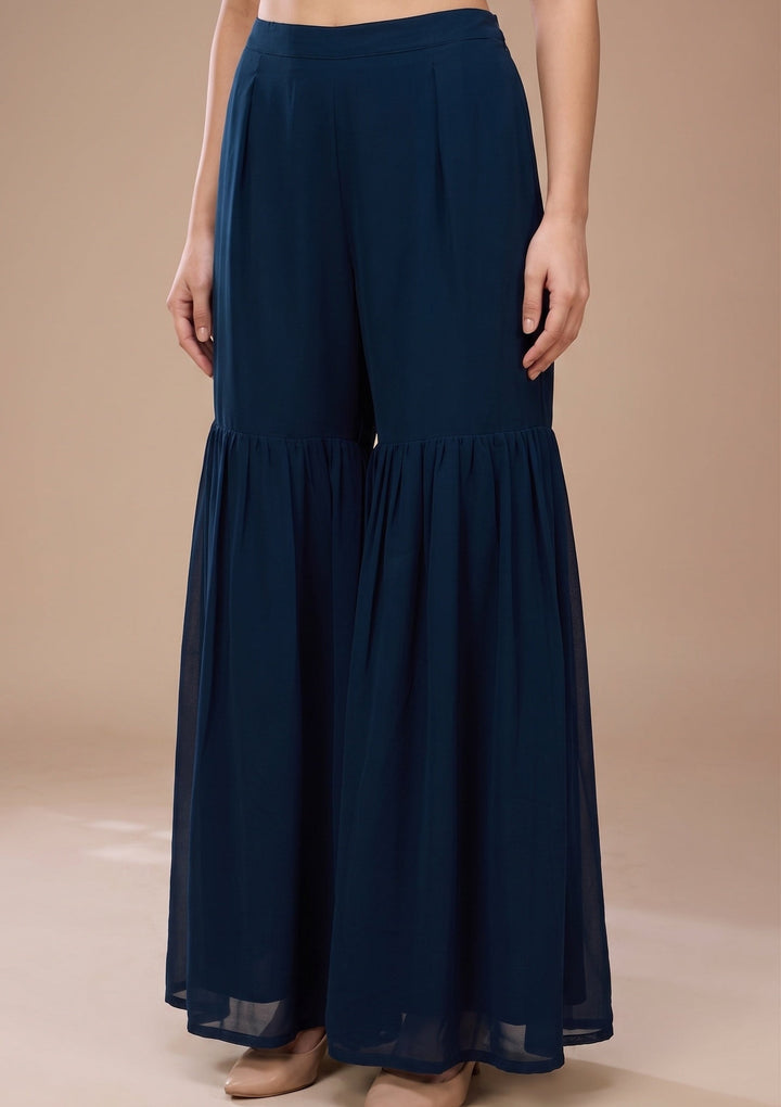 Navy Blue Cutdana Georgette Readymade Salwar Suit