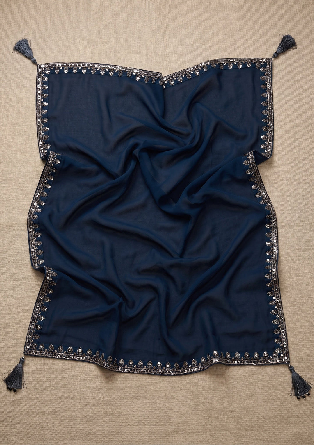 Navy Blue Cutdana Georgette Readymade Salwar Suit