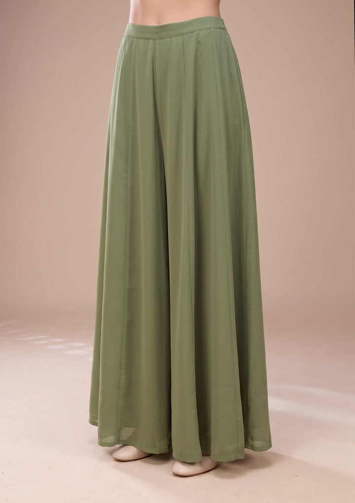 Pista Green Cutdana Georgette Readymade Salwar Suit