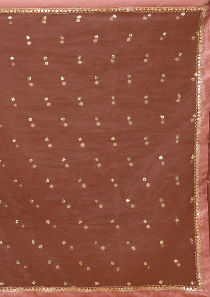 Onion Pink Mirrorwork Silk Readymade Salwar Suit