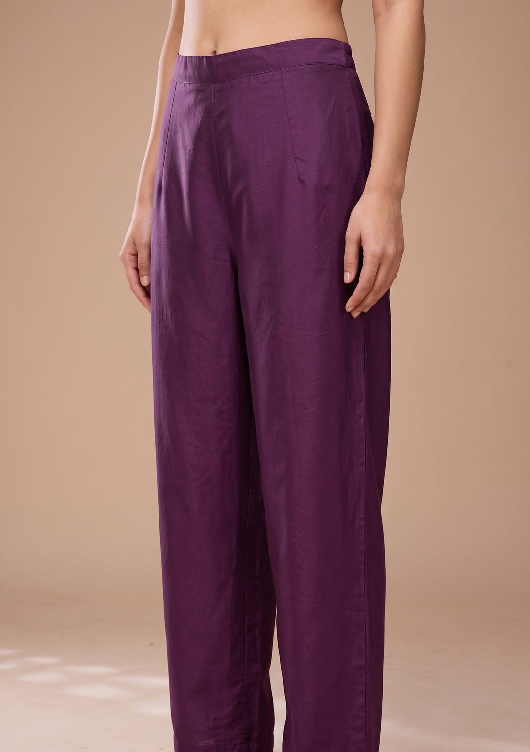 Purple Cording Silk Readymade Salwar Suit