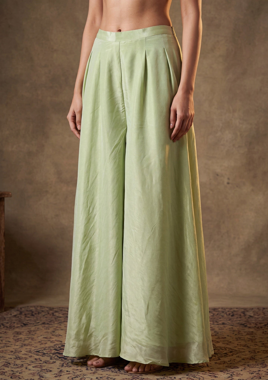 Pista Green Cutdana Tissue Readymade Salwar Suit
