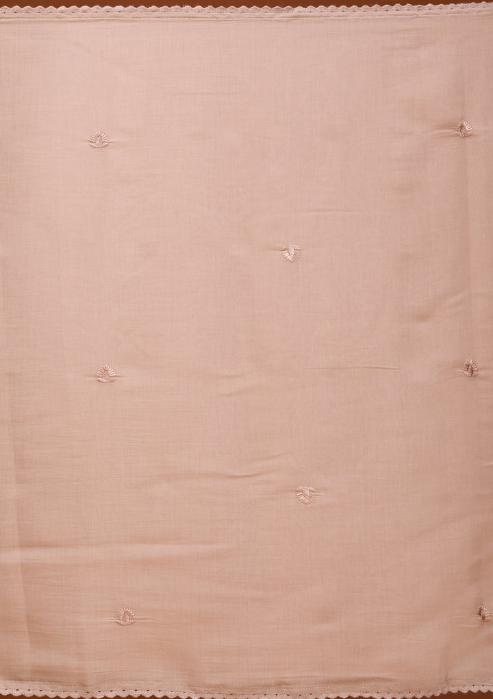 Light Brown Threadwork Chanderi Readymade Salwar Suit