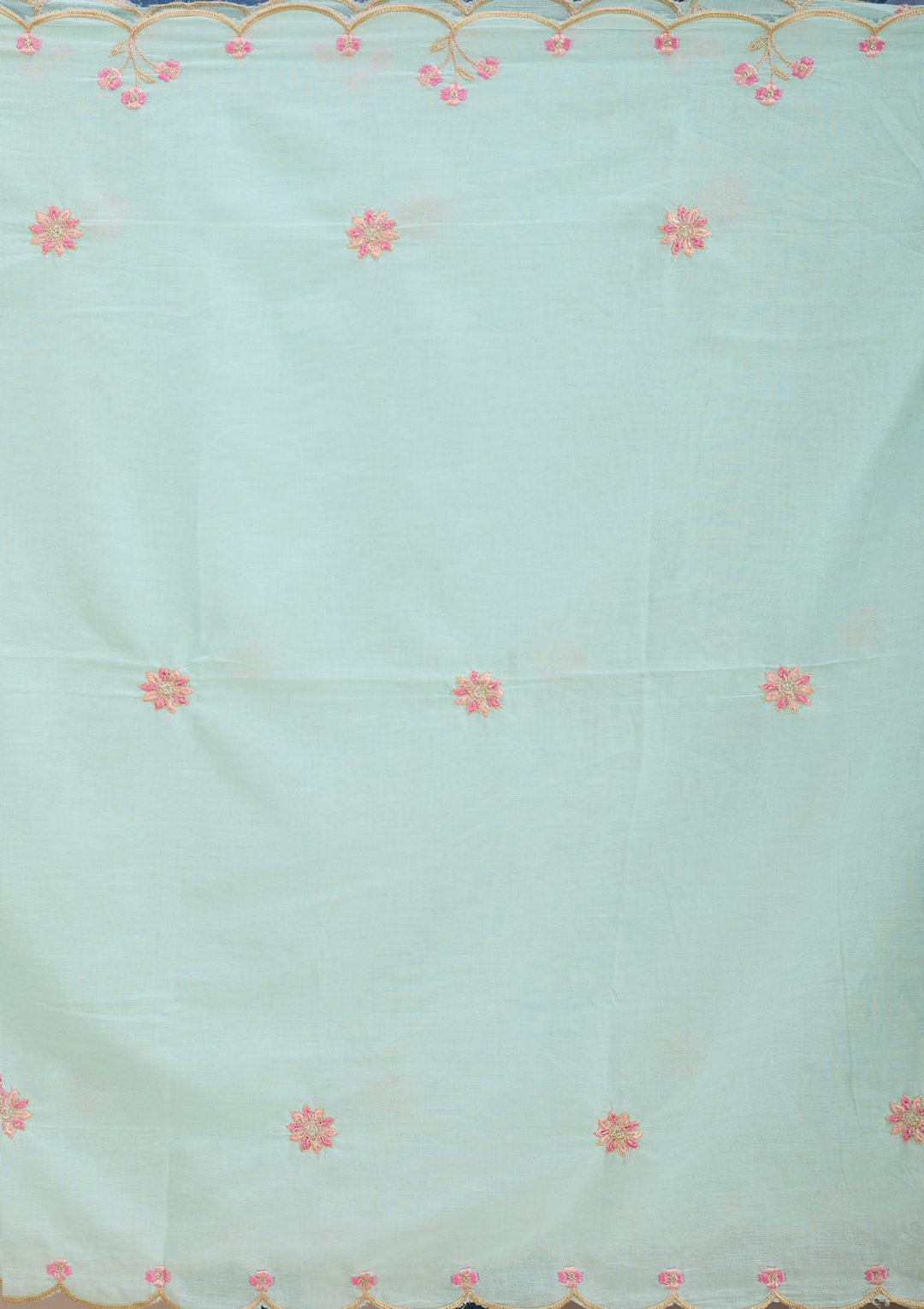 Sea Green Threadwork Cotton Readymade Salwar Suit
