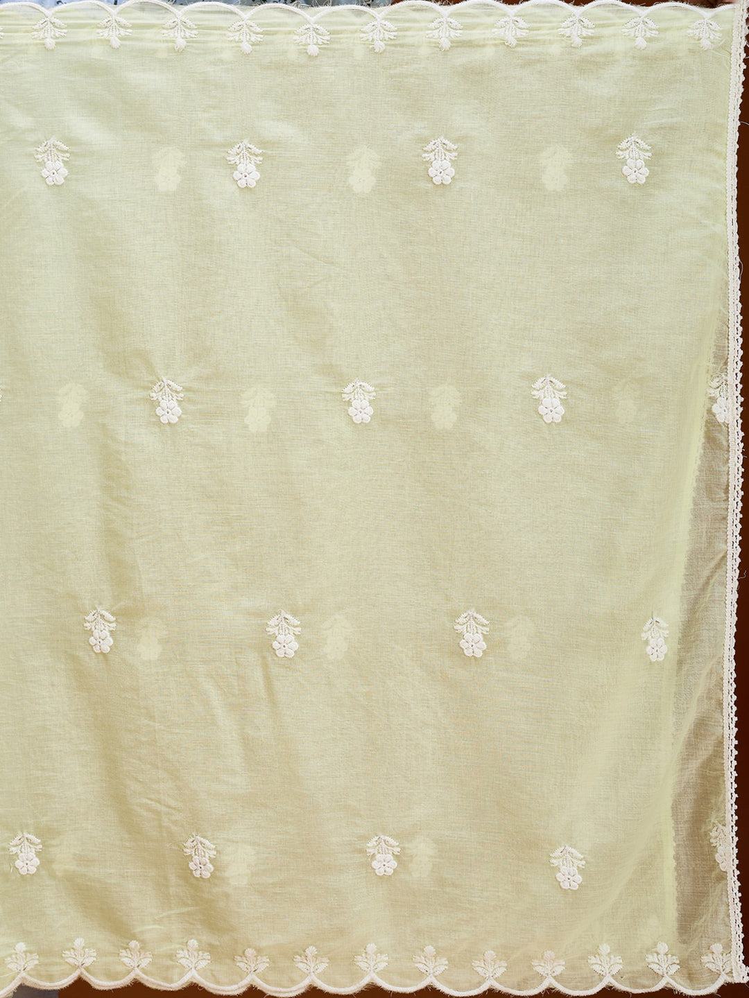Lime Green Threadwork Cotton Readymade Salwar Suit