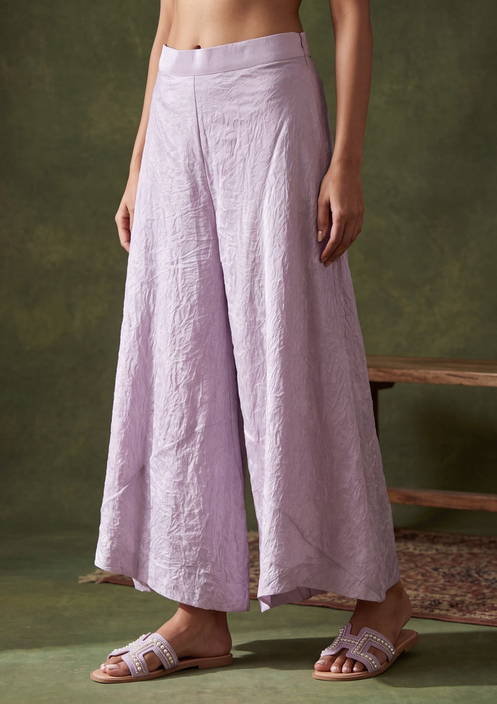 Light Lavender Mirrorwork Tissue Readymade Salwar Suit