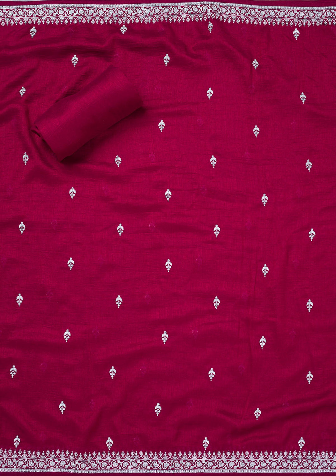 Maroon Zariwork Soft Raw Silk Unstitched Salwar Suit-Koskii