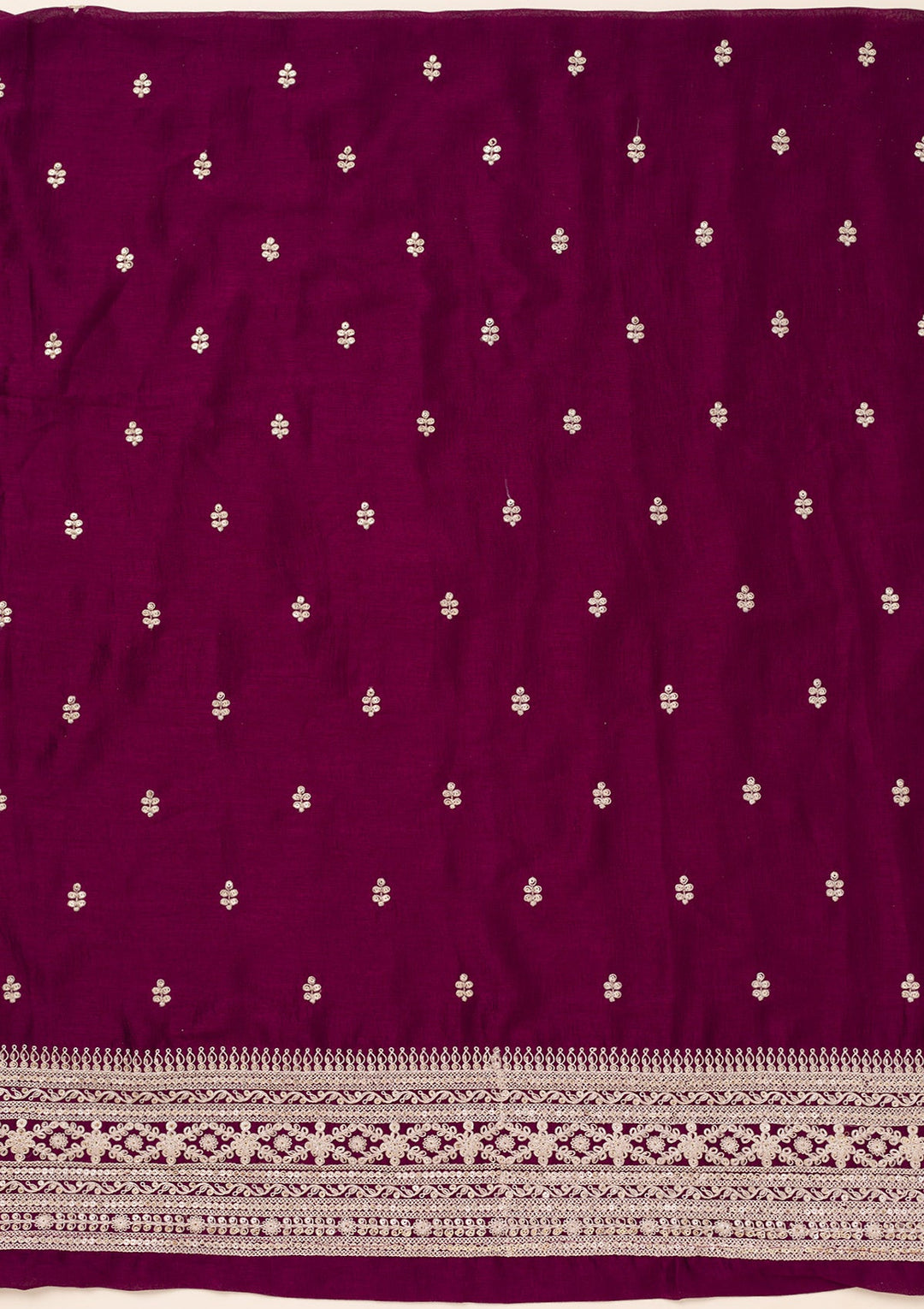 Wine Zariwork Art Silk Unstitched Salwar Suit-Koskii