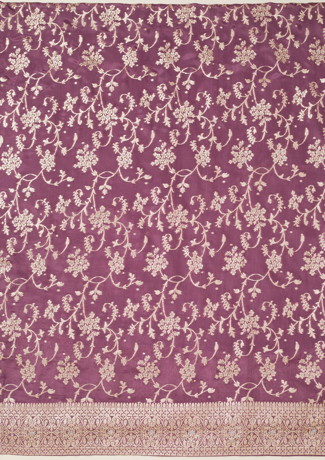 Mauve Zariwork Semi Crepe Unstitched Salwar Suit-koskii