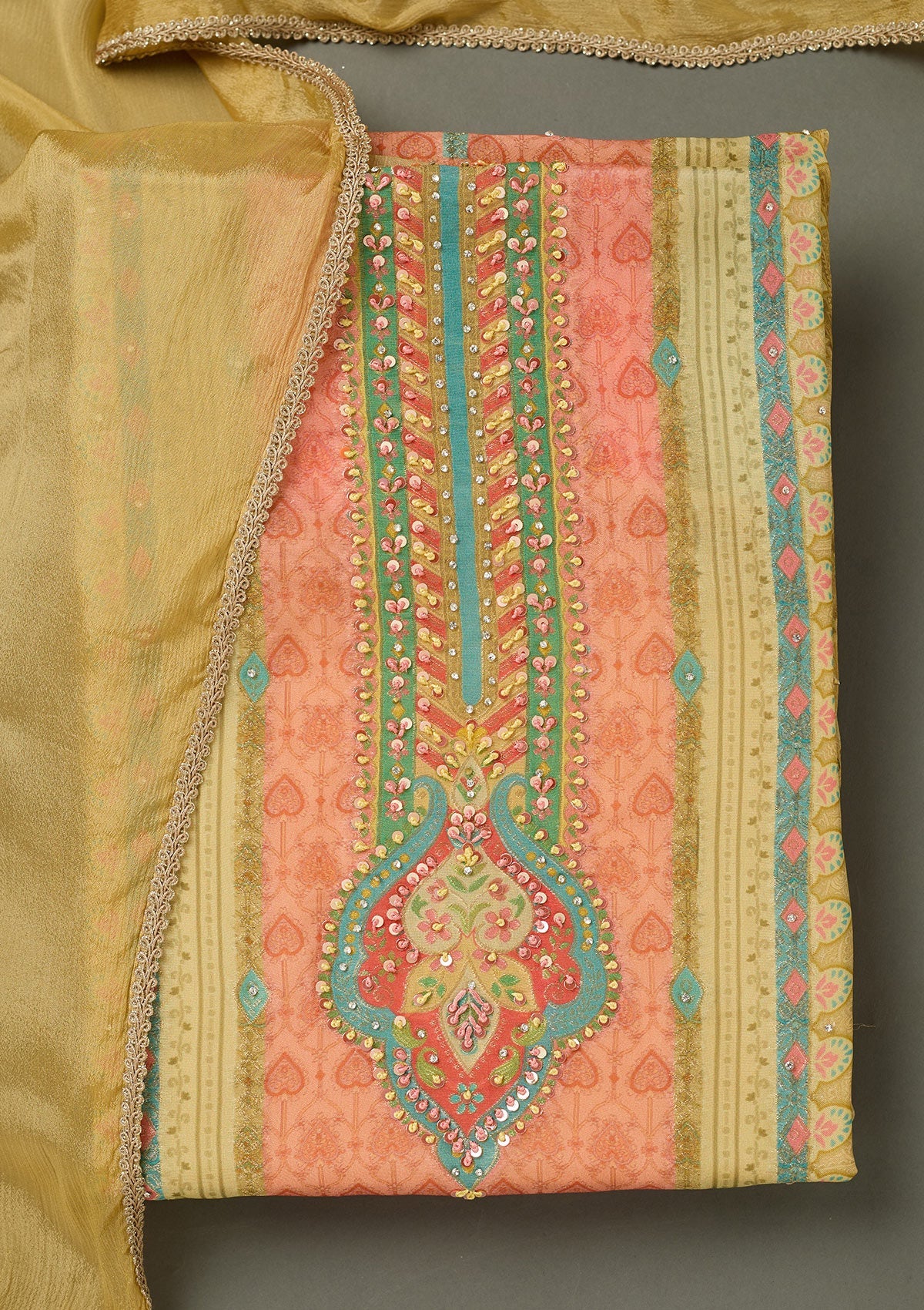 Maroon Threadwork Chiffon Saree-koskii
