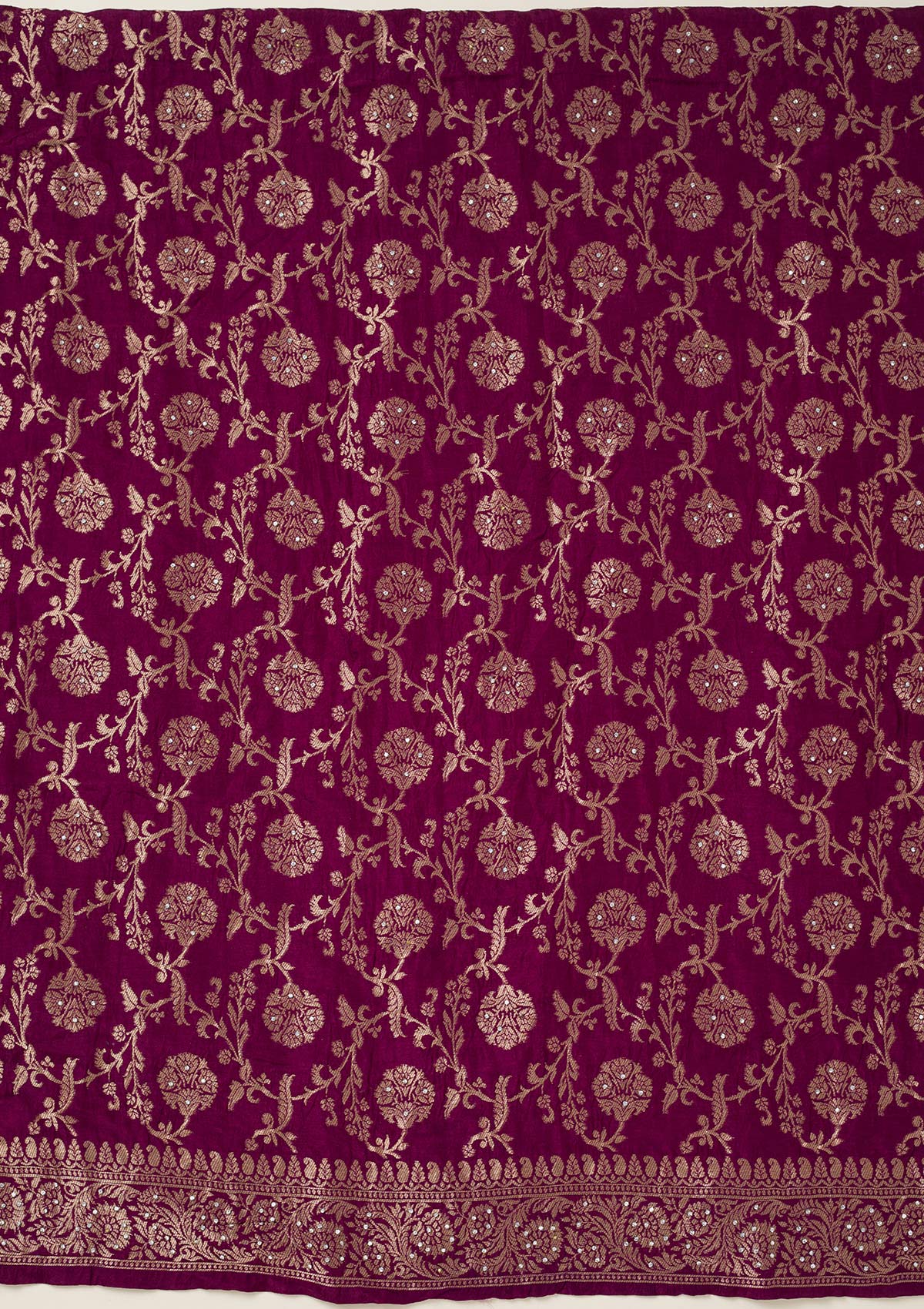 Wine Zariwork Dola Silk Unstitched Salwar Suit-koskii