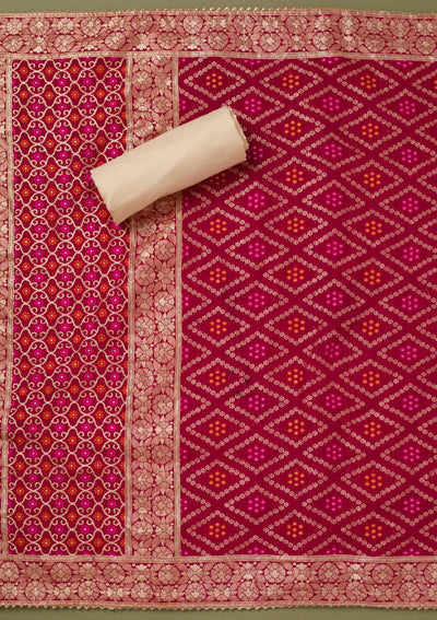 Beige Zariwork Tissue Unstitched Salwar Suit-koskii
