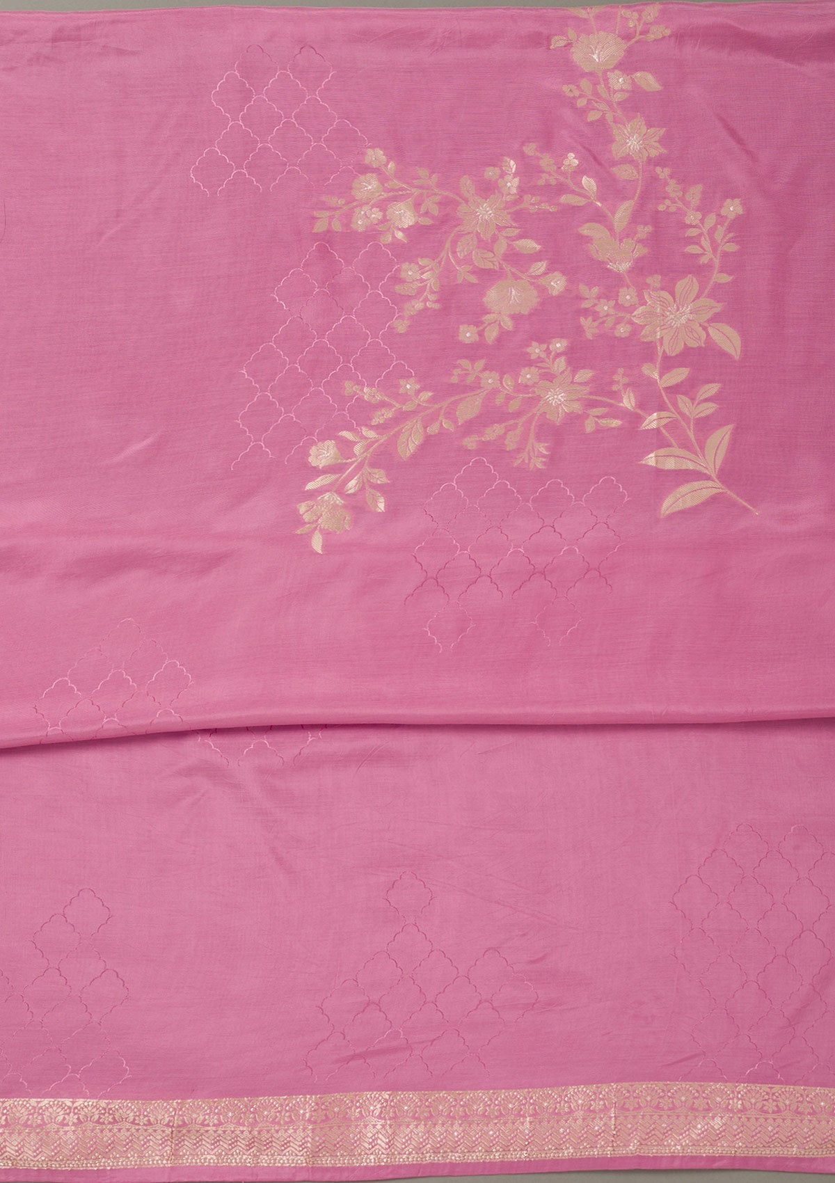 Lavender Zariwork Art Silk Unstitched Salwar Suit- koskii