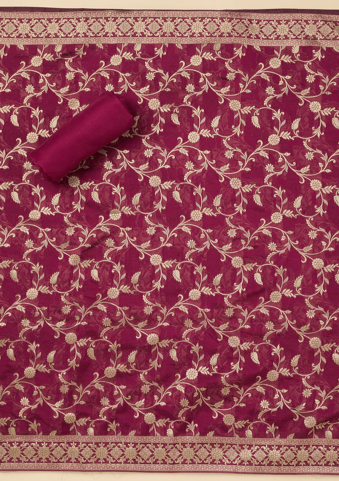 Wine Zariwork Dola Silk Unstitched Salwar Suit-koskii