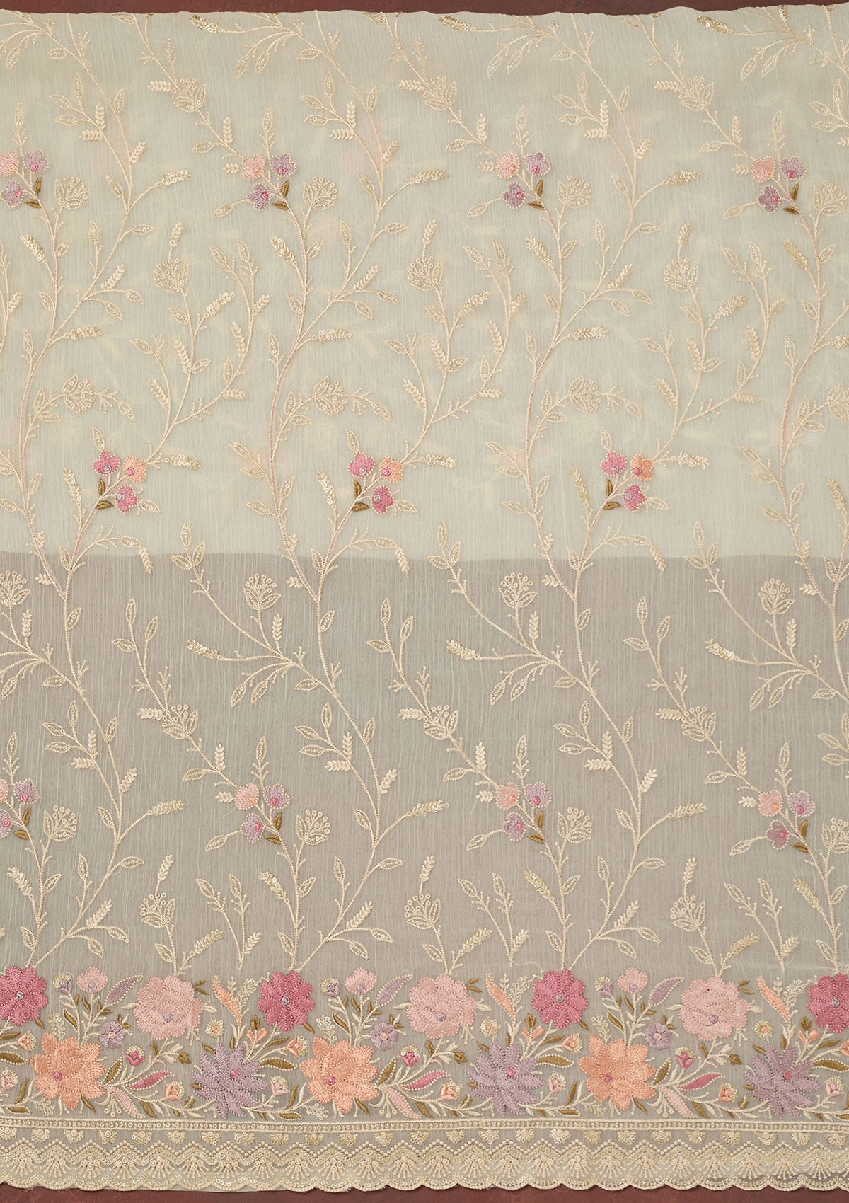 Maroon Stonework (Gold) Tissue Saree-koskii