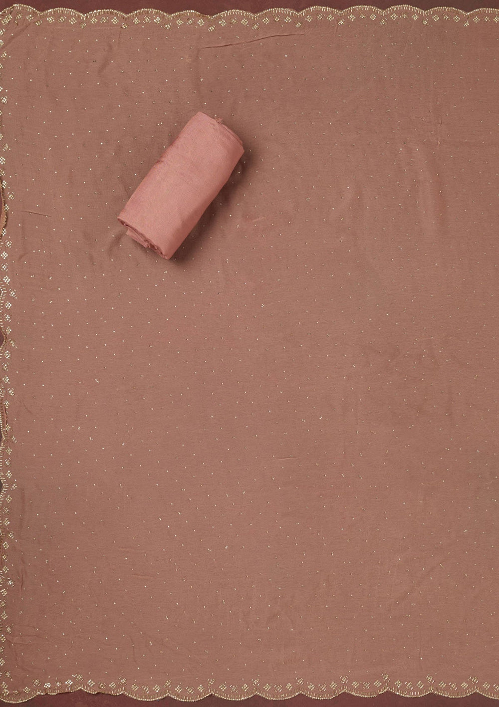 Pink Stonework (Gold) Tissue Saree-koskii