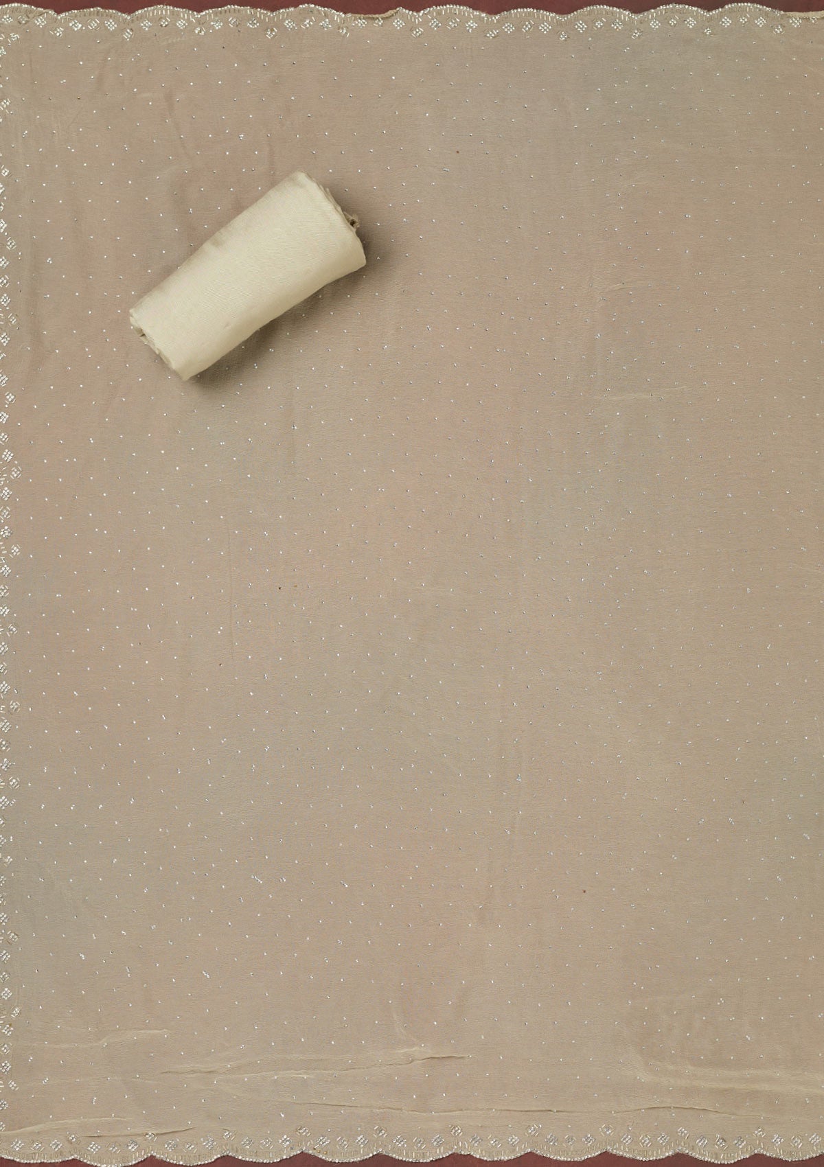 Pink Stonework (Gold) Tissue Saree-koskii