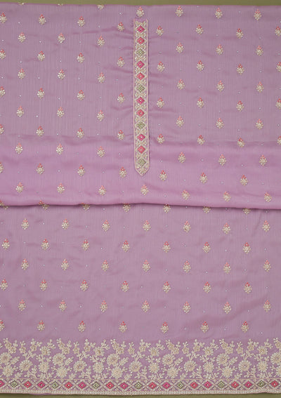 Lavender Cording Chinon Unstitched Salwar Suit-koskii