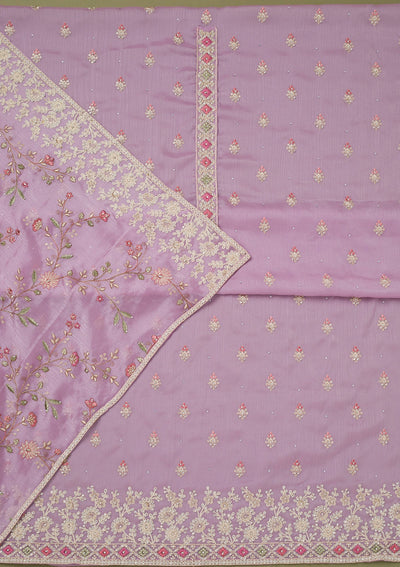 Lavender Cording Chinon Unstitched Salwar Suit-koskii