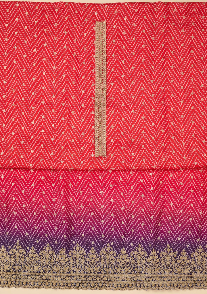 Rani Pink Zariwork Dola Silk Unstitched Salwar Suit-koskii