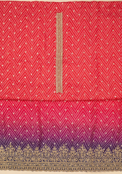 Rani Pink Zariwork Dola Silk Unstitched Salwar Suit-koskii