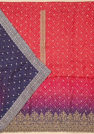 Rani Pink Zariwork Dola Silk Unstitched Salwar Suit-koskii