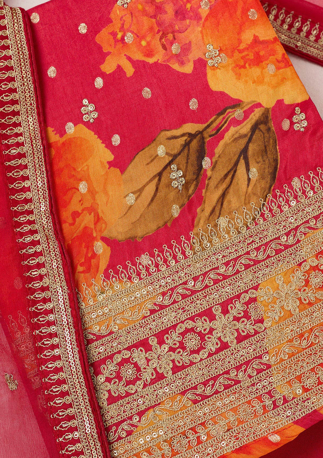 Off White Cording Dola Silk Readymade salwar suit-koskii