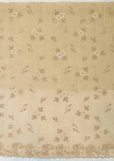 Beige Stonework Tissue Unstitched Salwar Suit-Koskii