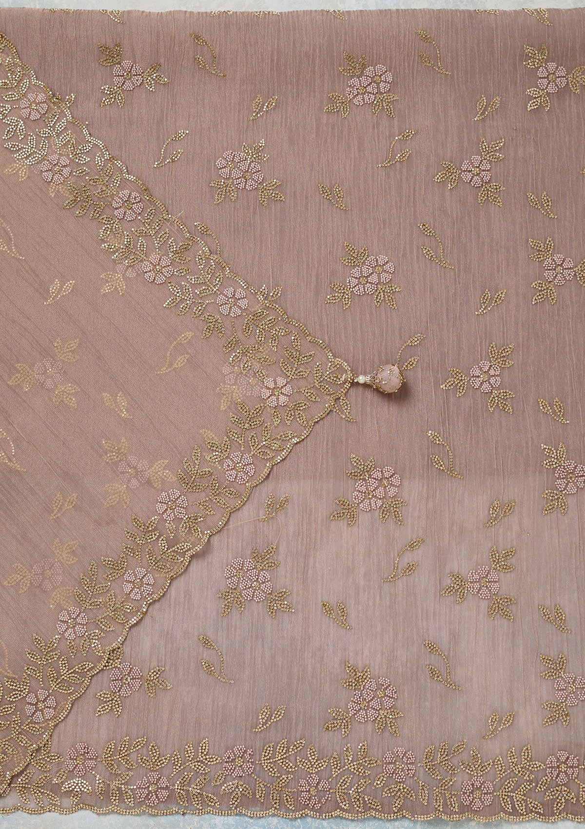 Lavender Stonework Tissue Unstitched Salwar Suit-Koskii