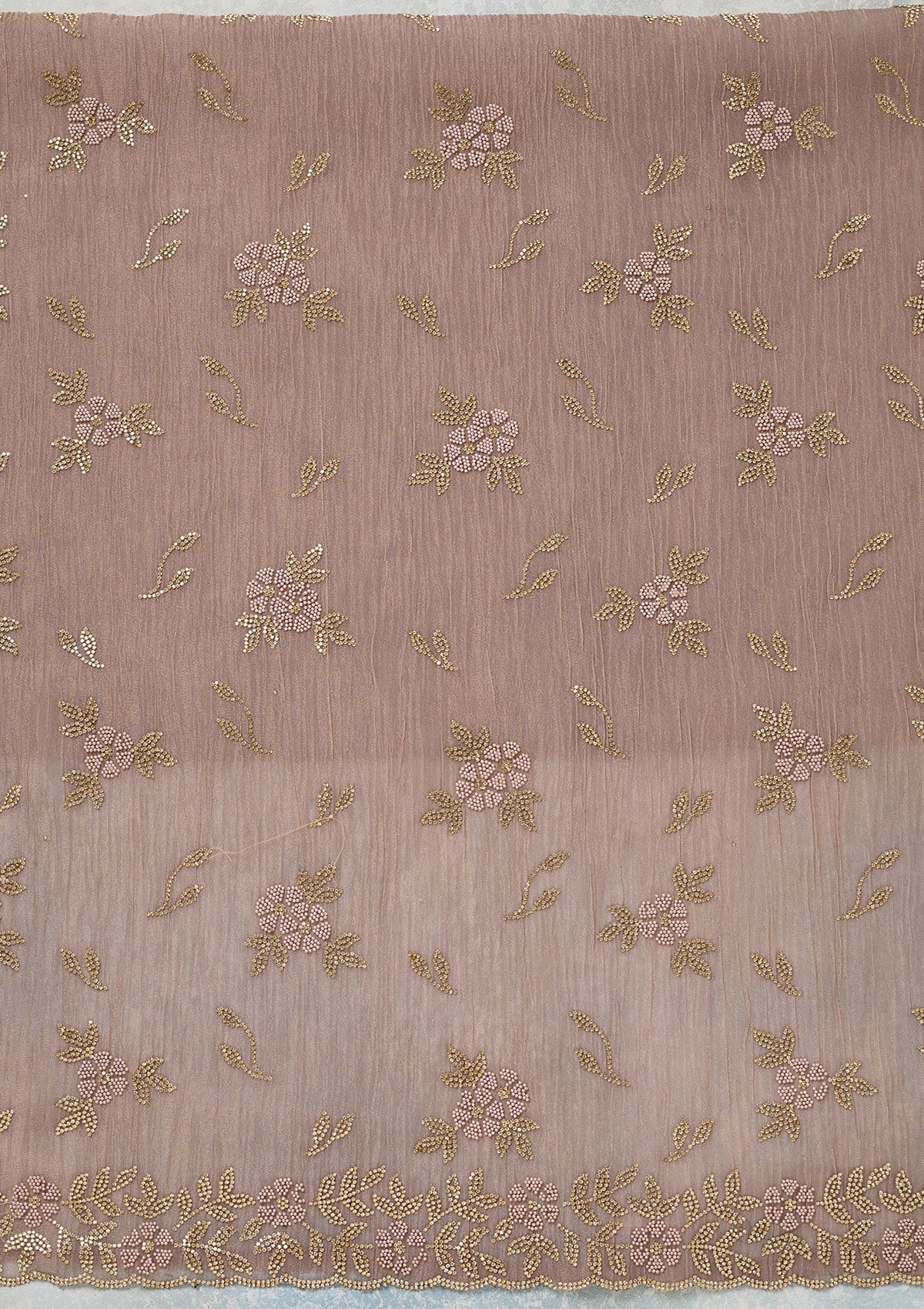 Lavender Stonework Tissue Unstitched Salwar Suit-Koskii