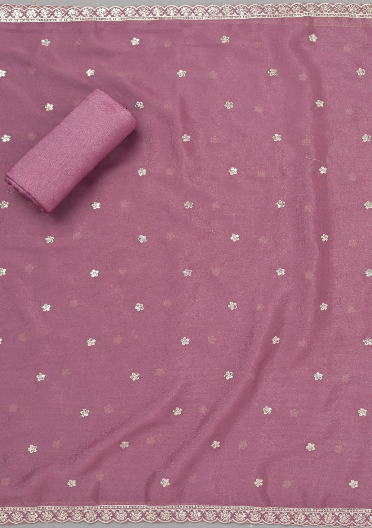 Mauve Zariwork Georgette Unstitched Salwar Suit-koskii