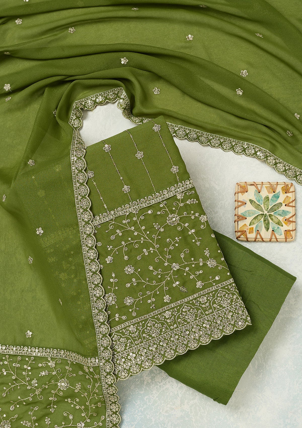 Lavender Stonework (Gold) Tissue Saree-koskii