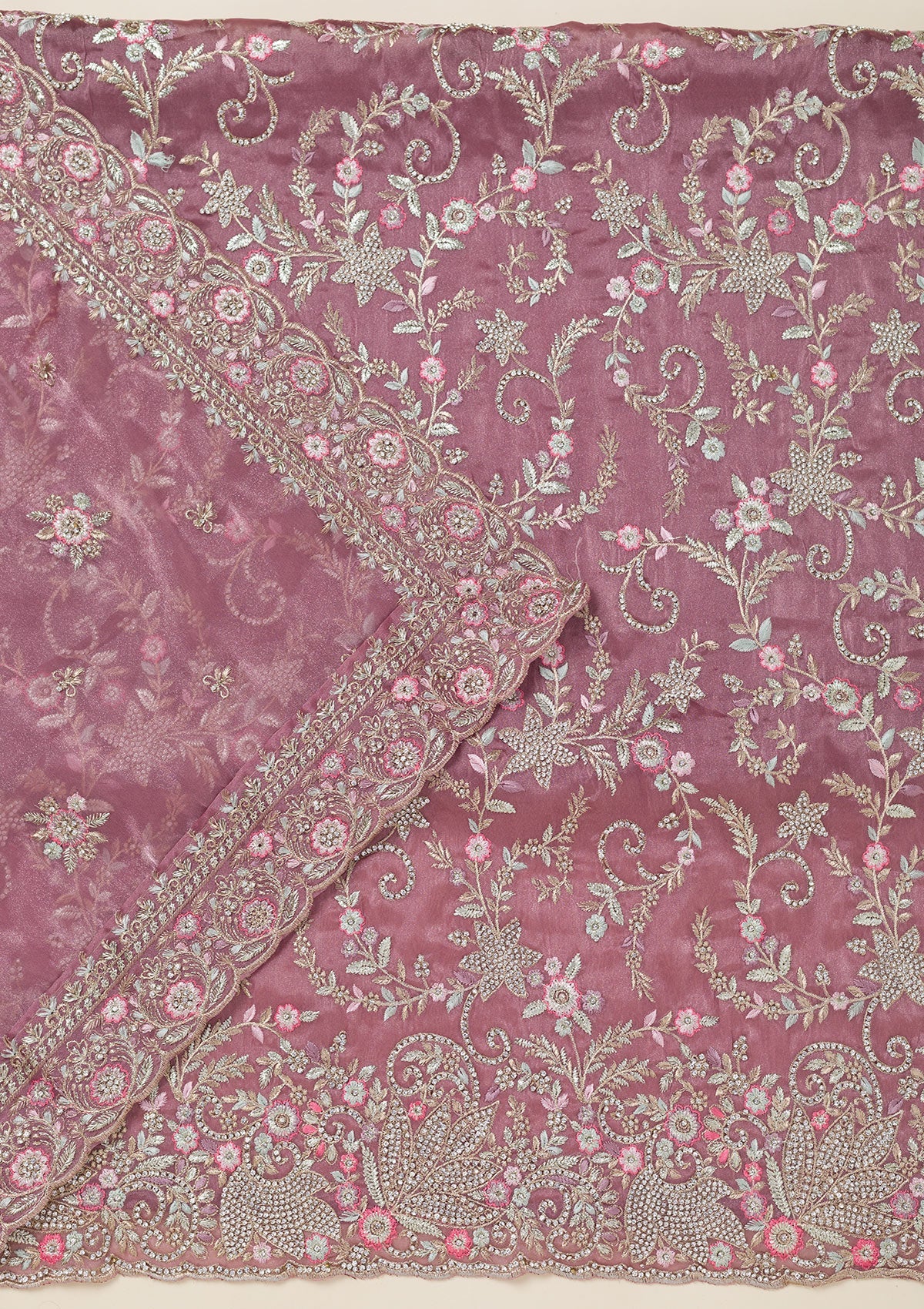 Black Stonework Chiffon Saree-koskii