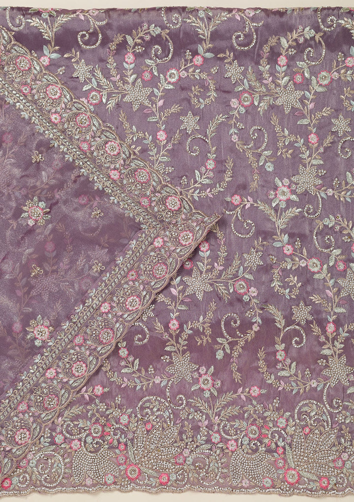 Navy Blue Stonework Chiffon Saree-koskii