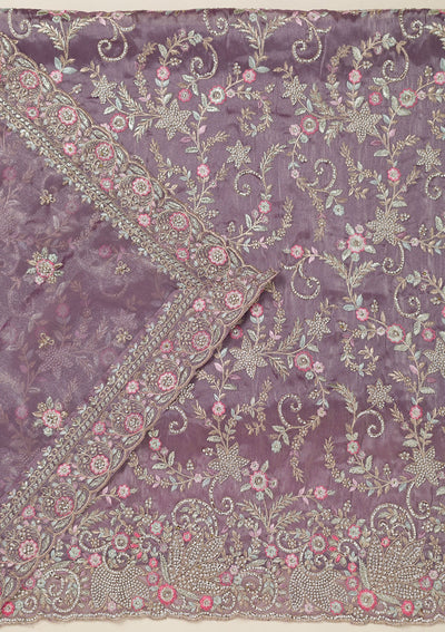 Navy Blue Stonework Chiffon Saree-koskii