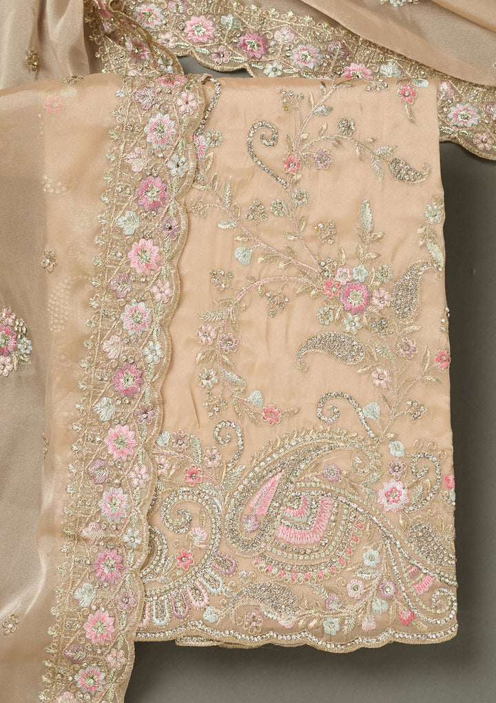 Maroon Threadwork Chiffon Saree-koskii