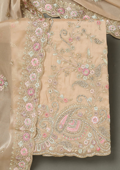 Maroon Threadwork Chiffon Saree-koskii