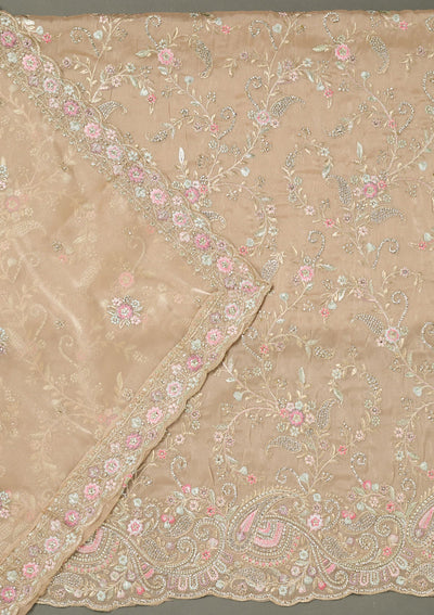 Maroon Threadwork Chiffon Saree-koskii