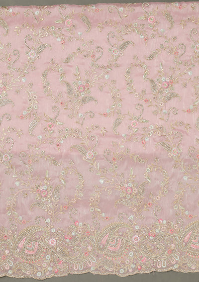 Pink Stonework Semi Crepe Unstitched Salwar Suit-Koskii
