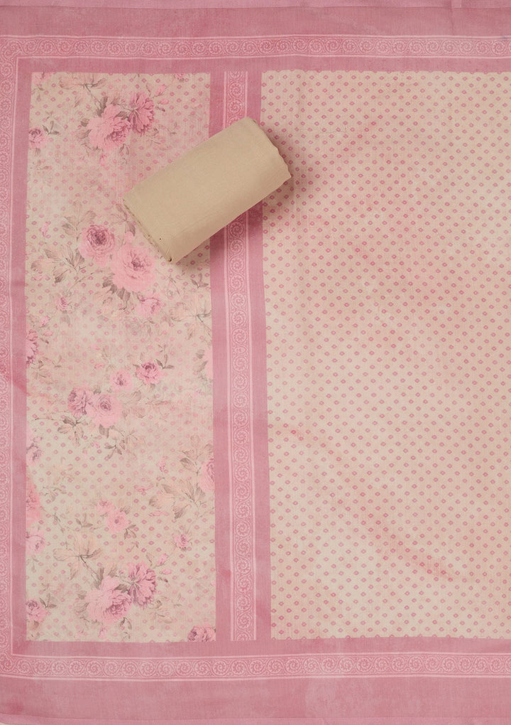 Magenta Pink Zariwork (Gold) Chinon Readymade salwar suit-koskii