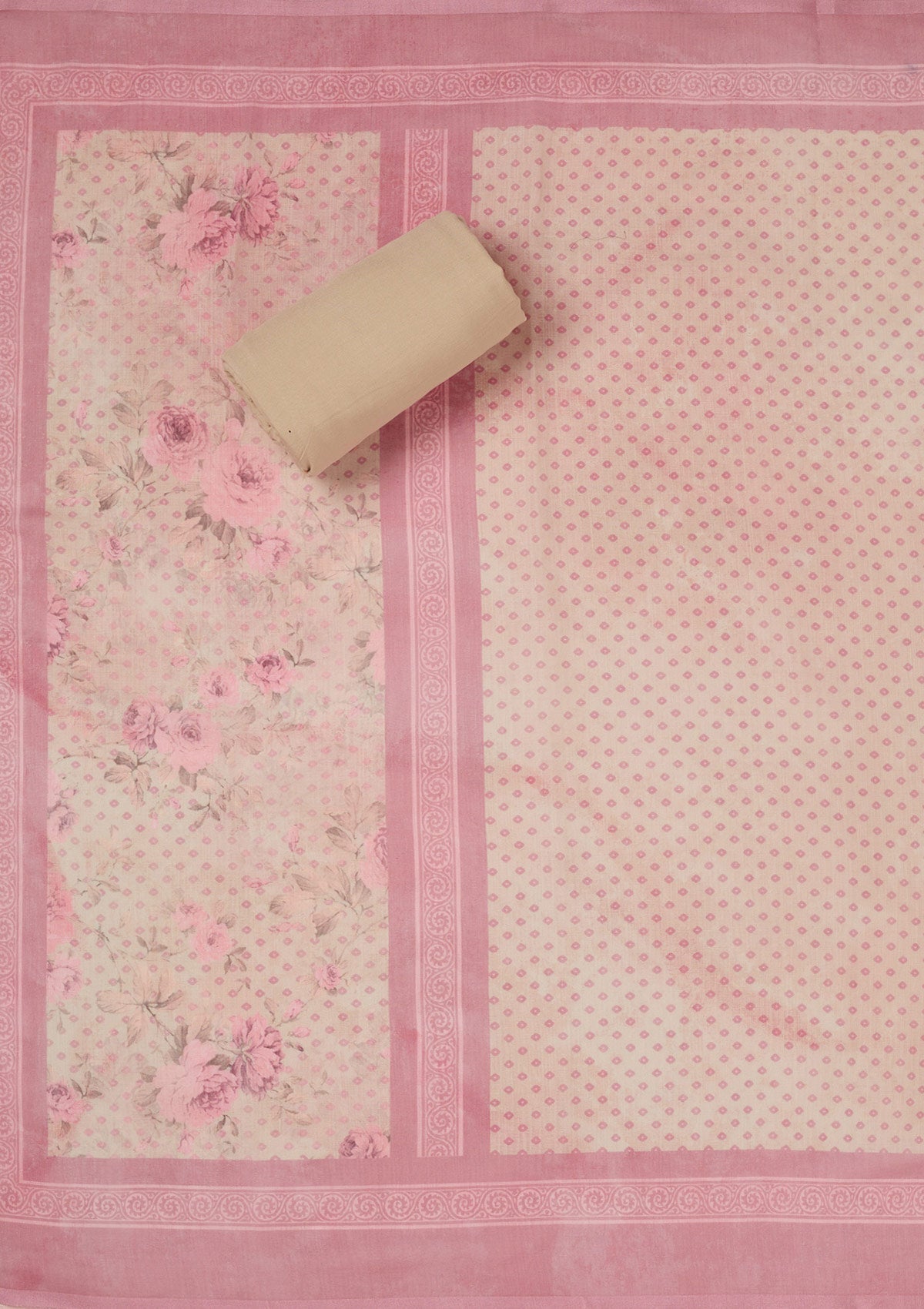 Magenta Pink Zariwork (Gold) Chinon Readymade salwar suit-koskii