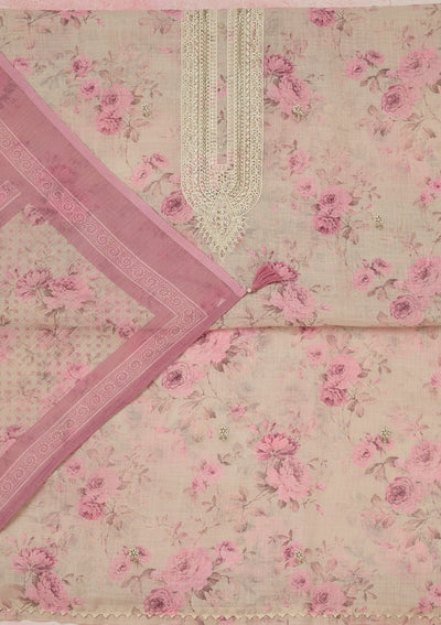 Magenta Pink Zariwork (Gold) Chinon Readymade salwar suit-koskii
