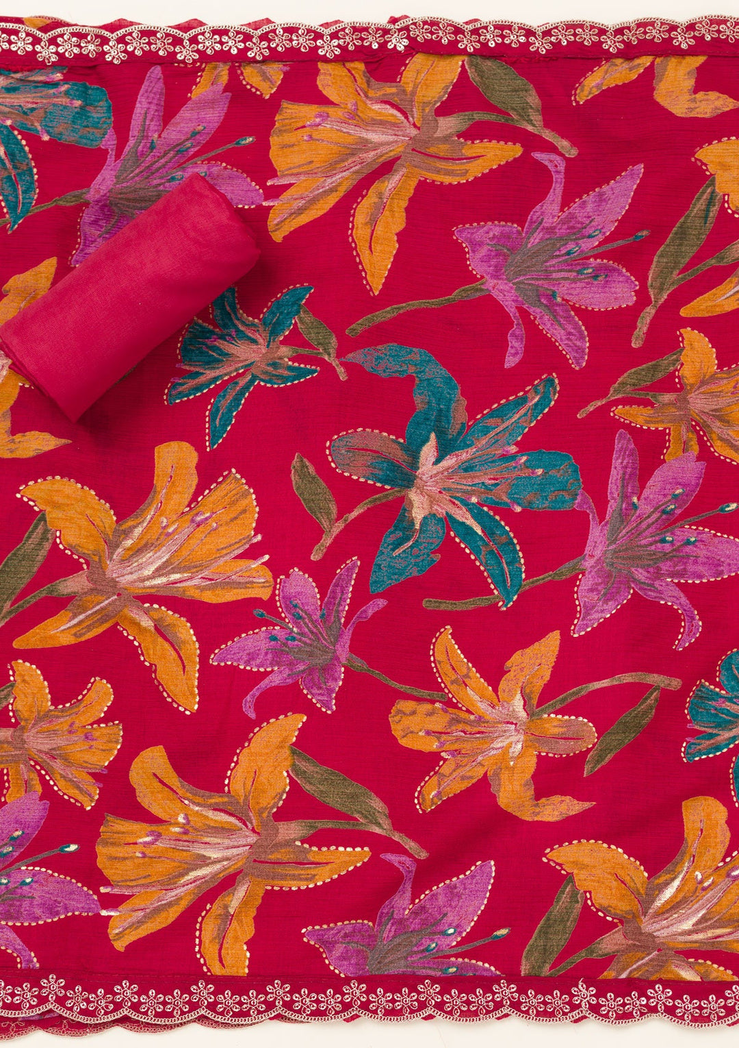 Maroon Zariwork Dola Silk Unstitched Salwar Suit-koskii