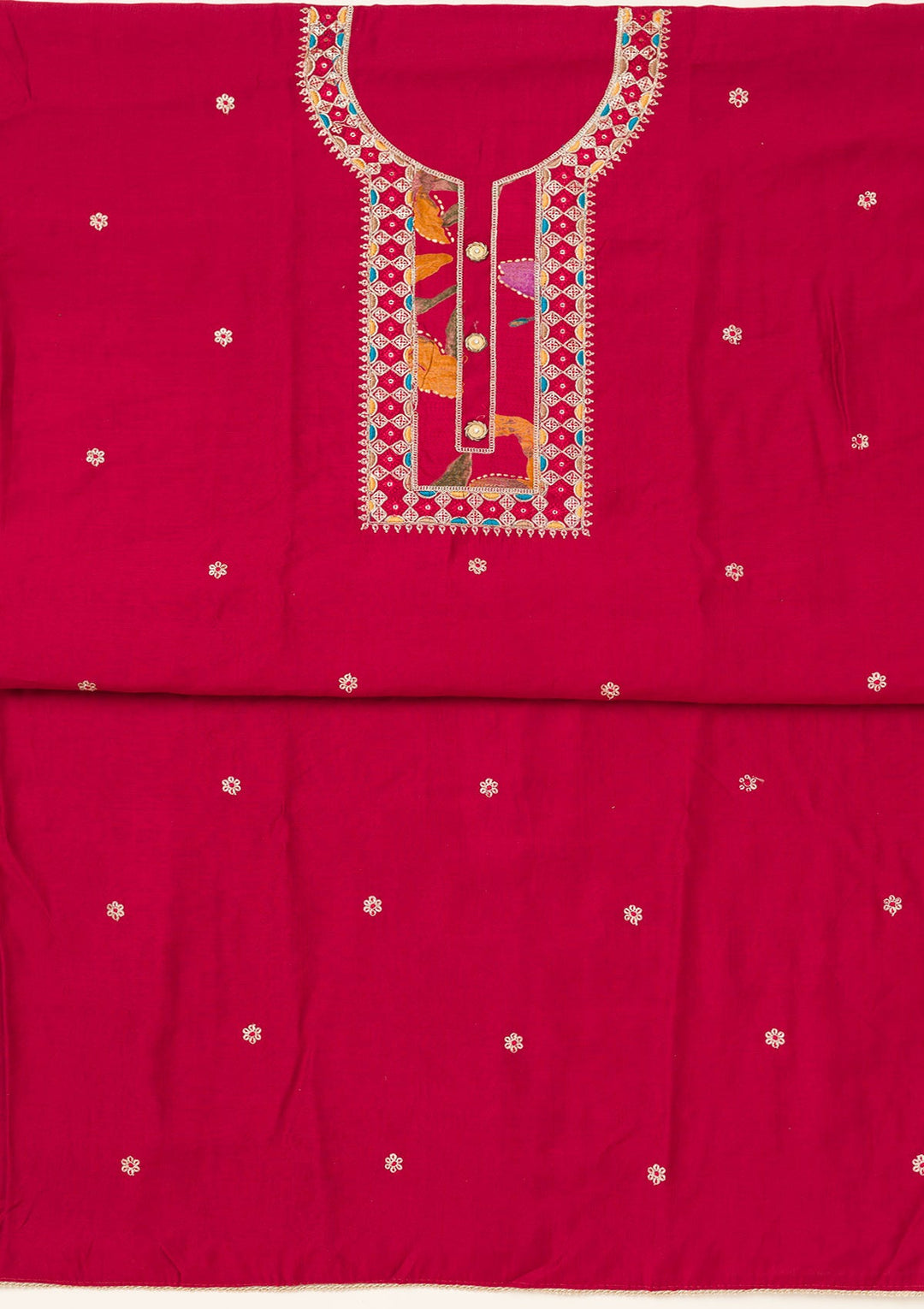 Maroon Zariwork Dola Silk Unstitched Salwar Suit-koskii