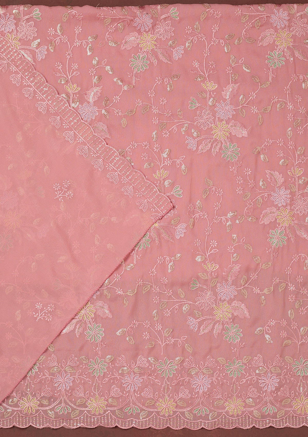 Sea Green Kashmiri Soft Raw Silk Saree-koskii